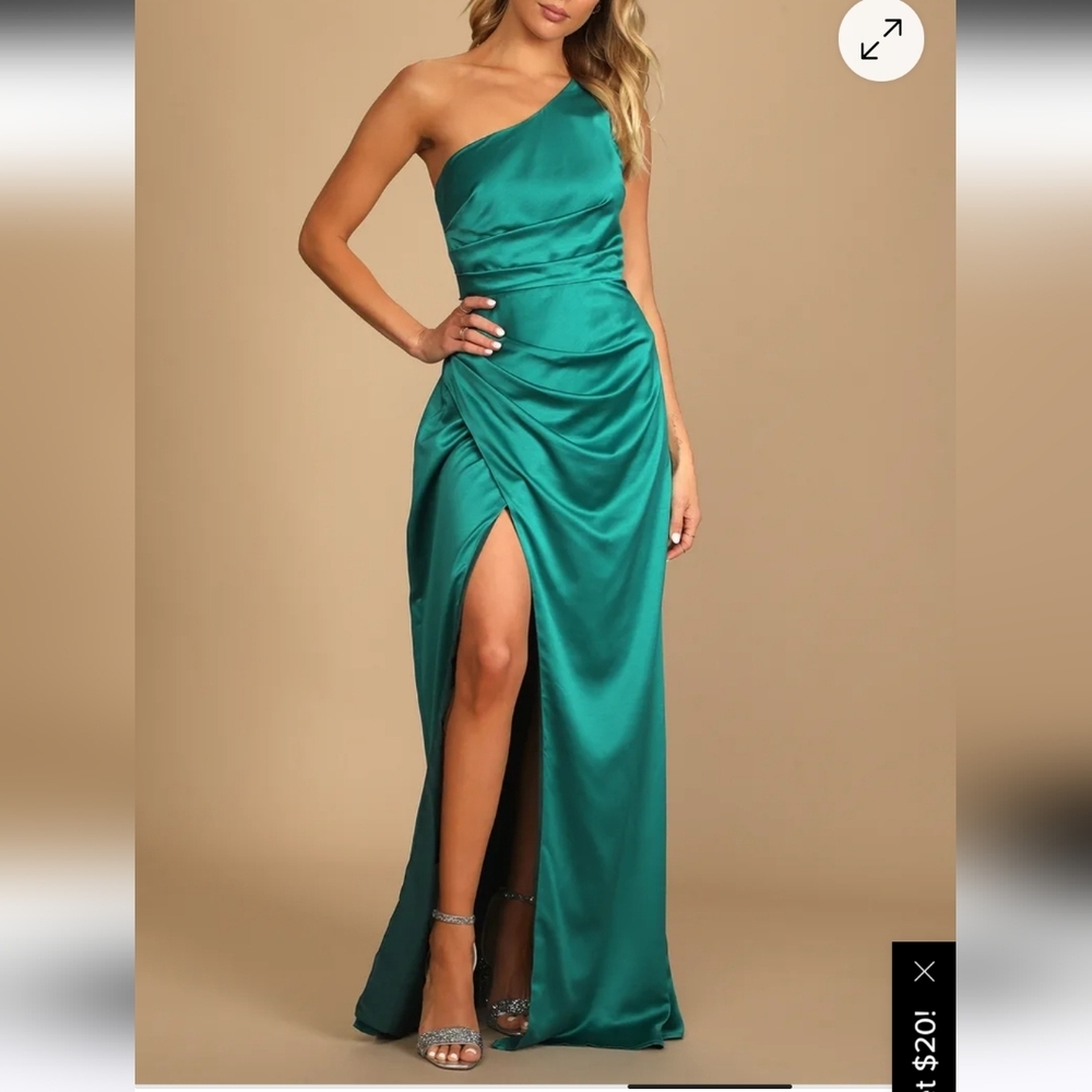Lulu's Teal One Shoulder Dress